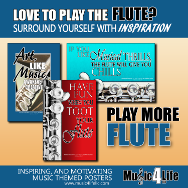 Flute Music instrument poster